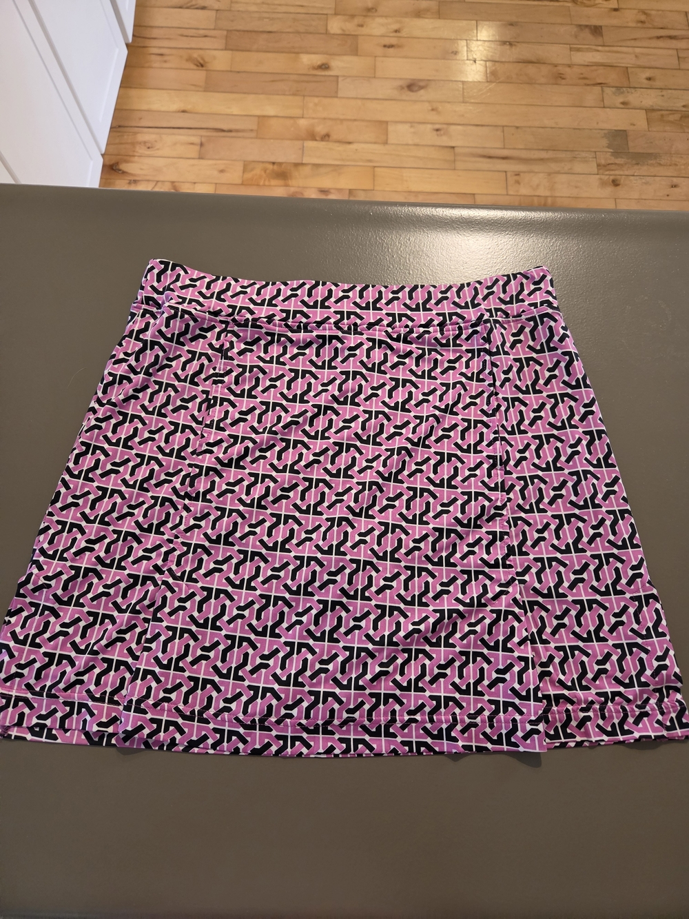 Sport Haley Pink and Black Geo-Print Golf Skort
